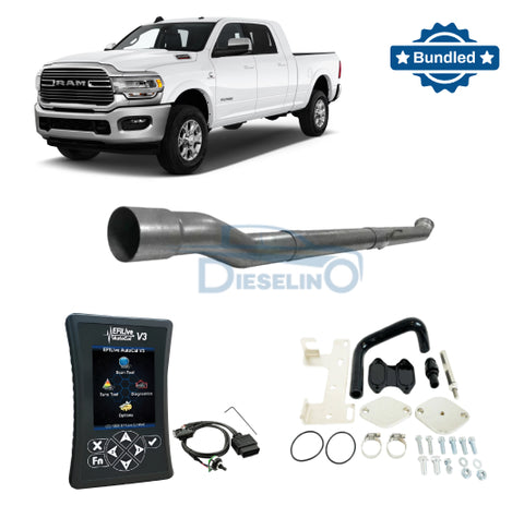 Full delete kit with DPF delete pipe, EFI Live AutoCal V3 and EGR kit for Ram 6.7L Cummins 2019-2021